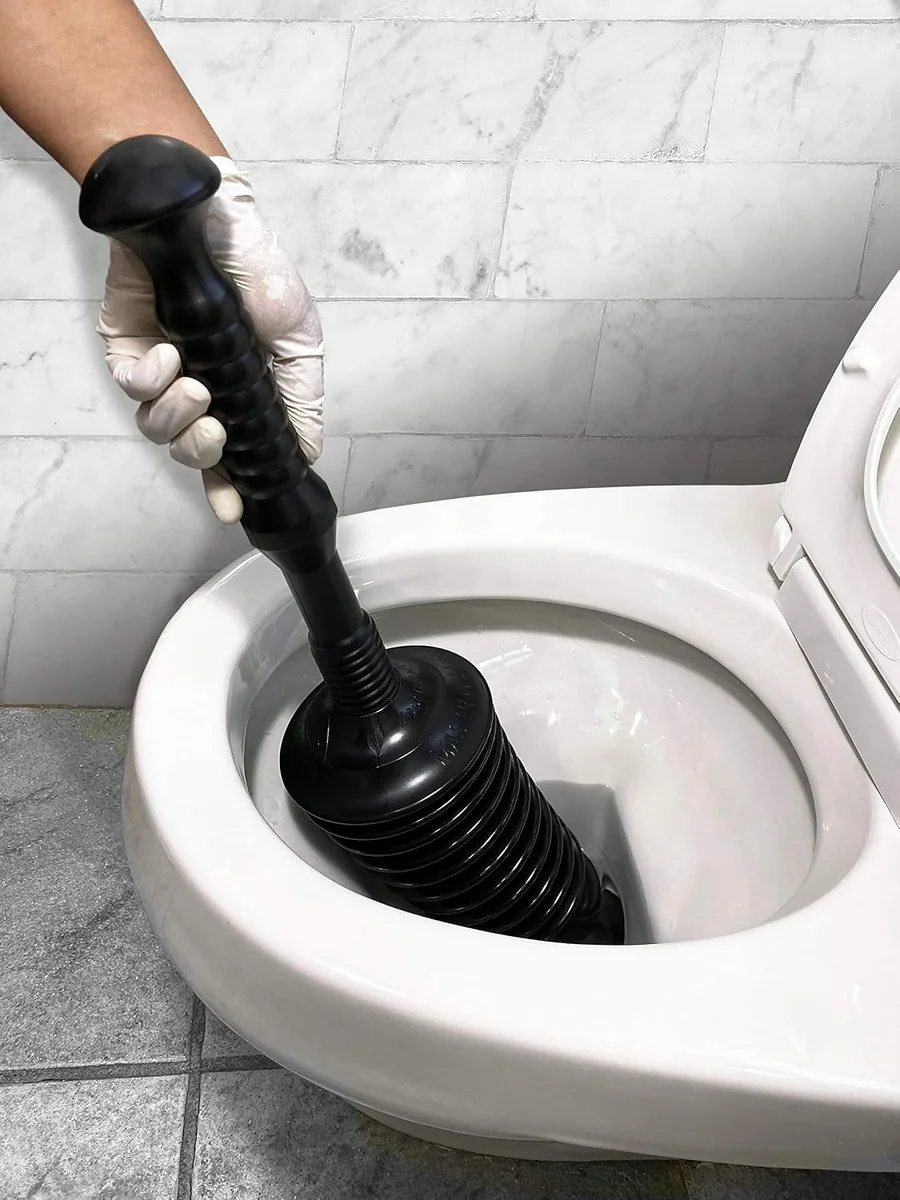 A Master Plunger 1600 funnel nose in a toilet bowl