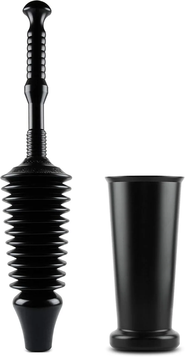 A Master Plunger 1600 beside its tall bucket